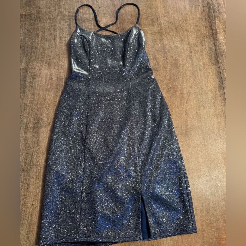 Cleo Midnight Blue and Metallic Dress